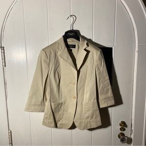 (1) Trendy Tan Weekend Max Mara Cotton Blend Blazer/Jacket Women’s Size 10